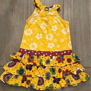 Jelly The Pug Size 2T Yellow Floral Dress